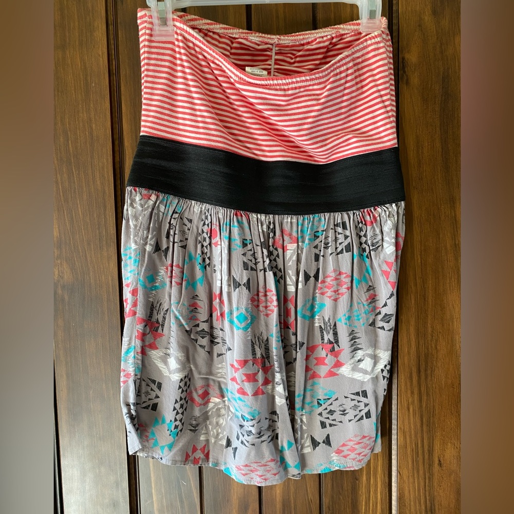 Striped Aztec print tube top shirt - Picture 2 of 2